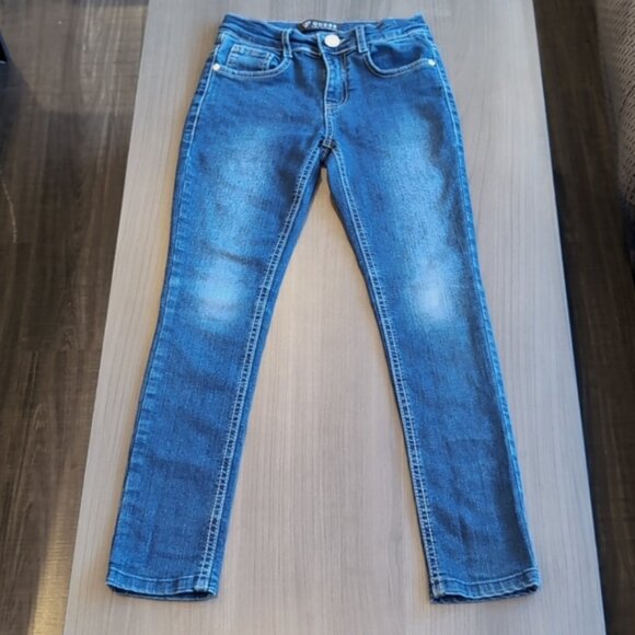 Guess Skinny Jeans Stretch Denim Adjustable Rhinestone Blue Girls Size 10 - Picture 5 of 13